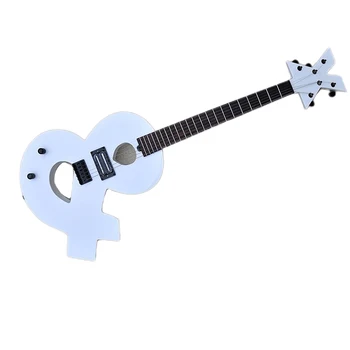 Изработена по поръчка бяла електрическа китара, черна Профили, Звукосниматель със специална форма H