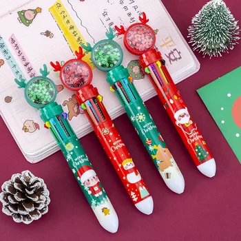 24 бр./лот, креативна химикалка писалка с Коледните лосем, 10 цвята, сладки химикалки 0,5 мм, офис и ученически пособия за писане