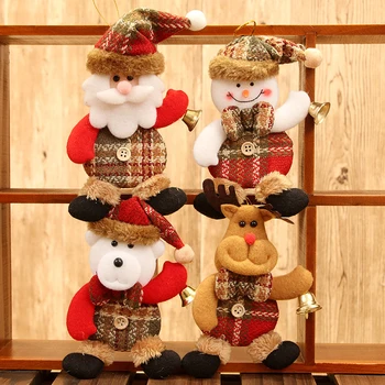 Дядо коледа, коледна украса, Коледна елха, висящи играчки, Украса за Коледната елха, камбанка, подарък за дома, подарък за Коледа за децата