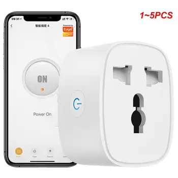 1 ~ 5ШТ Sasha Smart Wifi Plug, Британска безжична контакт с автоматичен таймер за контрол на енергията, работи с Алекса Google Home