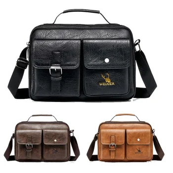 Чантата е от изкуствена кожа, Мъжки чанти, Реколта чанта-месинджър, Мъжки чанти на рамо, Мъжки портфейл, Ежедневни чанти-тоут, чанти, чанта-прашка, Новост