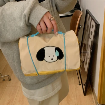 Модерна Дамска чанта за съхранение с принтом мультяшного кученце, Женски козметични чанти с Голям капацитет, чанта за грим, найлонови дамски чанти-клатчи