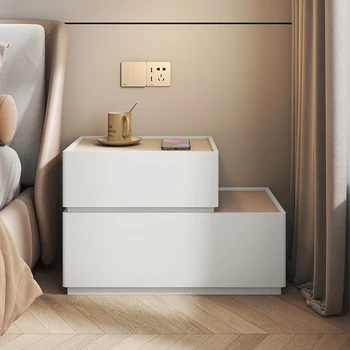 Модерен нощен масичка В Спалнята Бяла Кутия За Съхранение на Луксозни нощни Шкафчета От Скандинавския Дърво Евтини Мебели за хотел Articulos Para El Hogar