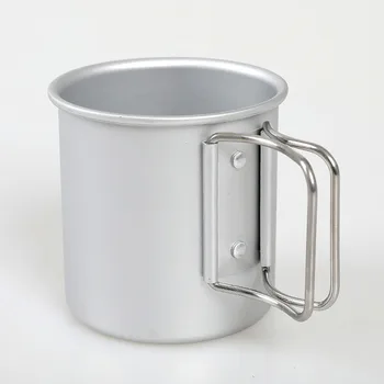 Чаша за вода от алуминиева сплав, 1 бр., черен, Сребрист цвят, Чаша за вода за къмпинг, флип-надолу дръжка, сверхлегкая за кафе чаши, чаши за чай, чаши за вода