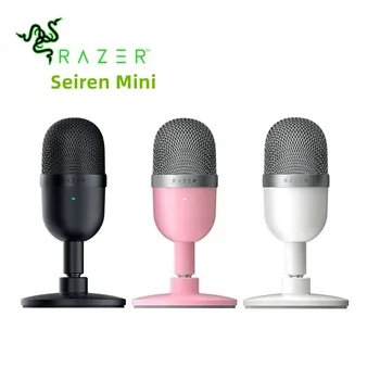 Кондензаторен микрофон Razer Seiren Mini USB, ультракомпактный стрийминг микрофон с суперкардиоидным звукоснимателем, розов микрофон