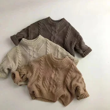 Детски Пуловери, Трикотаж за момчета в ретро стил, Топъл детски пуловер, пуловери за момичета
