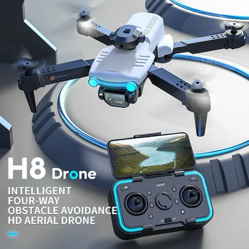 Нов Дрон H8 с камера с двойна 4K HD 15 минути, 2,4 G WiFi, Позициониране на оптични поток, Заобикаляне на препятствия, Въздушен Дрон, Сгъваема Квадрокоптер