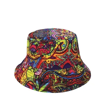 Шапка за мъже и жени, Лятна солнцезащитная панама, шапка с принтом в стил хип-хоп, Риболовна шапка Рибар, двустранен облекло, Моден аксесоар