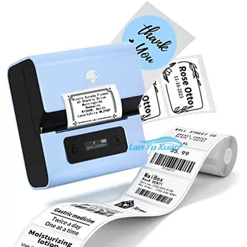 M221 Преносим производител на етикети, принтер за баркод етикети термотрансферен за малкия бизнес, който е съвместим с телефони и КОМПЮТРИ