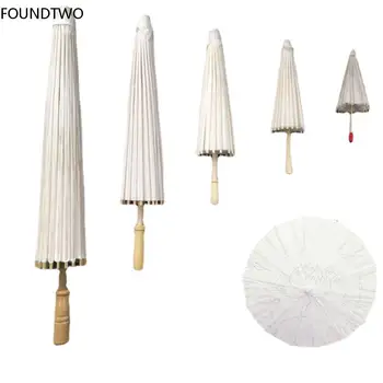 Хартиен чадър 60/40 см, Китайски Хартиени чадъри, Селски бял чадър, реквизит за снимки на парти в чест на раждането на дете, сватба