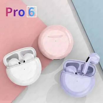 Pro6 Безжични Bluetooth Слушалки Tws Слушалки, Mini Heaset с зарядно калъф Водоустойчиви слушалки за всички телефони на Huawei iPhone
