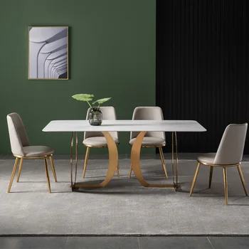 Просто Подобрена Короната, италиански маса за хранене с минималистичен в стил Рок-н-рол, Дизайнерски мебели за малък апартамент Mesa Auxiliar, ШХВХД