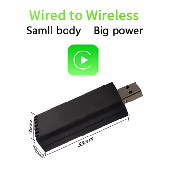 Безжичен приемник, 5 Ghz WIFI Mini Car AI Box, който е съвместим с Bluetooth 5,0, Преносим Автомобилен ключ CarPlay, USB, автоаксесоари, Авто Мултимедия
