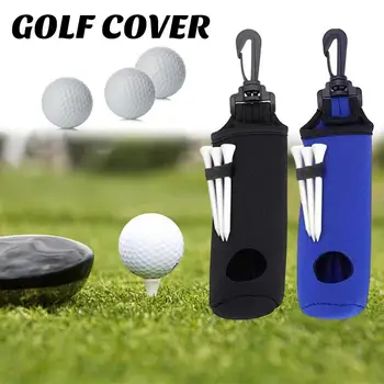 Чанта за съхранение на топки за голф с притежателя на чай, ключодържател с Голям капацитет, дизайн захващане за колан, Преносима чанта за носене на топки за голф