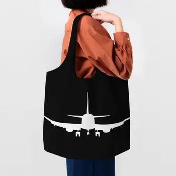 Сладък Печатна Страхотна чанта-тоут за пазаруване в самолета, Моющаяся Холщовая чанта за пазаруване, Подаръчни пакети за пилот на въздухоплавателно средство на самолета, Чанти