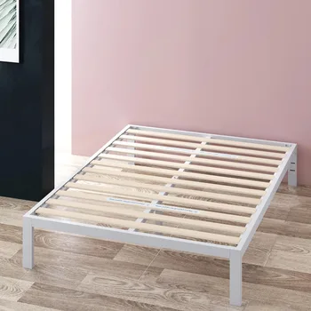 14-инчов рамка на легло на платформата от бял метал, тясна двойна