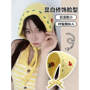 Японската Сладко момиче, вязаный кърпичка ръчно изработени ремешке, Есенно-зимните Сладки, Топли триъгълни превръзки за защита на ушите на жените