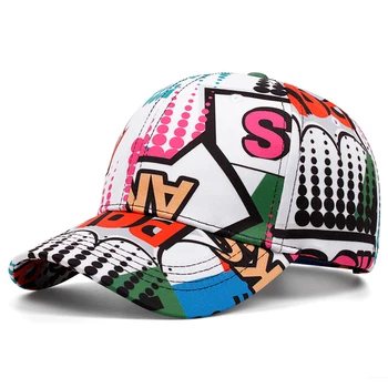 Мъжка бейзболна шапка с хлопковым принтом, регулируем шапка в стил хип-хоп, Спортни и Ежедневни дамски шапка с плоска периферия, градинска шапка с козирка