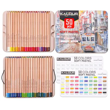 Нов набор от 50 цвята, професионални Меки Пастелни Моливи с нюанси на кожата под едно дърво, Пастел, цветни Моливи за рисуване, канцеларски материали, ученически пособия