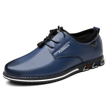 Wnfsy/Мъжки Модел Кожени обувки; Мъжки Удобни Ежедневни обувки в британския стил, с ниски берцем; Обувки на платформа-Мъжки Официалната Обувки Голям Размер