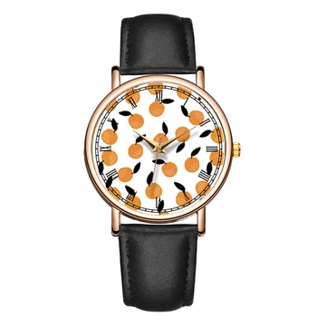 Дамски часовници Fahion Furit Picture Light Кварцов ръчен часовник Темперамент Дамски часовници Прости часовници