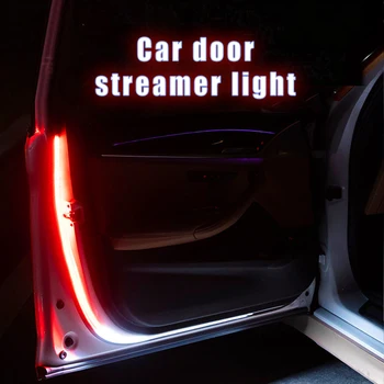 Светлина Поздрави На вътрешната врата на колата, Led предупреждение за сигурност, Стробоскопическая Сигнална лампа, ивица е 120 см, Водоустойчива 12v, автоматично декоративно осветление на околната среда