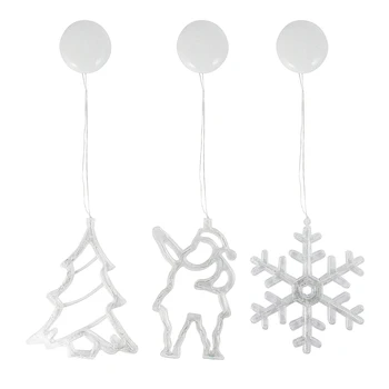 3 Комплект Коледни светлинни декорации за прозорци в помещението, венец на заден план за работа на открито домашна спални Топло бяло