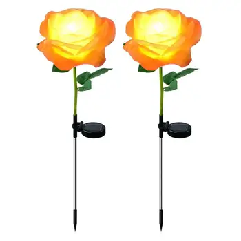 Цветя рози Слънчеви градински фенери Слънчеви рози Цветни светлини Открит градина Водоустойчив рози на слънчеви батерии фенерчета за вътрешния двор