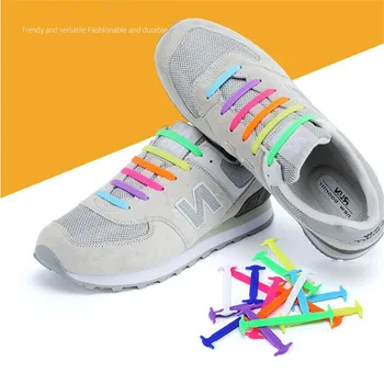 12 бр., бебешки силиконови ластични Шнурове, Унисекс Модни, Спортни, без Вратовръзка, Връзките за обувки, всички маратонки са подходящи за бързо връзване на обувки