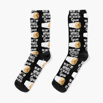 Забавна гръцка храна Щастие Чорапи с Гироскопическим дизайн, луксозни чорапи в стил хип-хоп