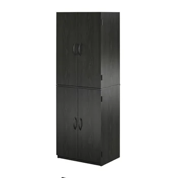 4-Врати и 5-крак шкаф за съхранение на Преносим Шкаф от черен дъб, шкаф с две врати