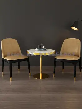 Лесен Луксозен Стол за Хранене Модерен Творчески Чист Червен Стол Nordic Home Ресторант Стол С облегалка масичка за кафе за водене на преговори