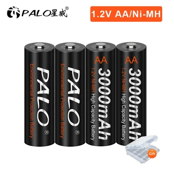 PALO AA Батерия AA NiMH 1.2 3000 mah Ni-MH 2A Предварително заредена Bateria 
