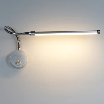 Стенен Лампа За Спални, Прикроватное Осветление за Четене, 6 Watt Led монтиран на стената Лампа С Дръжка за Превключване, Алуминиев Ъгъл на Наклона на 360 Градуса, Регулируема AC90-260V