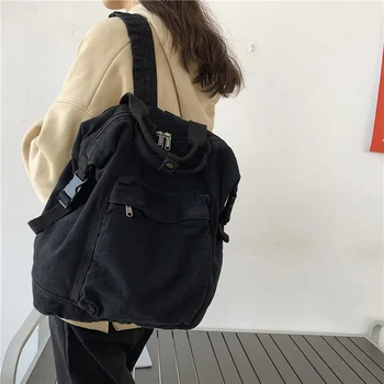 Раници, училищна чанта с голям капацитет, качествено платно раница за момичета, пътна чанта на рамото, студентски чанти