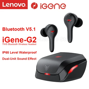Безжични слушалки Lenovo IGene G2 с Bluetooth V5.3 IPX5 с водоустойчив интерфейс Type-C, Микрофони за подтискане на шума при разговори