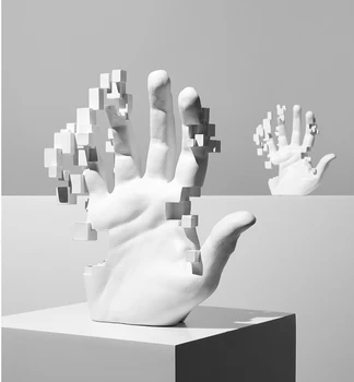 Бяла Художествена Статуя на Тялото Ръчно изработени, Абстрактна скулптура, Модерна лекота, Украса за дома, Хол, библиотека, Интериор в стил Меса