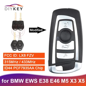 DIYKEY LX8 FZV EWS Промяна Дистанционно Сгъваеми ключа 315 Mhz 433 Mhz С чип PCF7935 ID44 За BMW E38 E39 E46 M5 X3 X5, Z3 Z4 HU58 HU92
