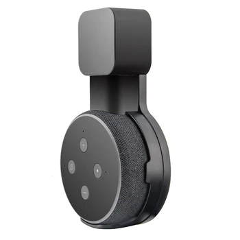 Стенен държач за динамиката на Алекса Echo Dot 3-то поколение, вътрешна звукова кутия с безвинтовым на горивото кабел, черен