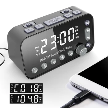 Цифрова вещательное радио, тенис на маса, alarm clock, джобно FM-smart-радио с антена, dual USB порт за зареждане на DAB
