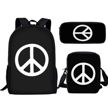 Trend тай-дай с шарките на Peace, Модерна училищна чанта, 3 бр./компл., раница за тийнейджъри, чанта за лаптоп, за студенти, Ежедневна чанта