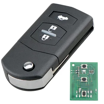 XRSHKEY 3 Бутони на дистанционното на ключа на Автомобила 433 Mhz с 80-Битов 63 чип Кола ключодържател Подходящ за M2 3 5 6 RX8 MX5 2 бр./лот