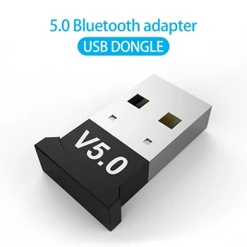 V5.0 Безжичен USB адаптер, съвместим с Bluetooth, многоезичен ключ, Музикален приемник, адаптер-предавател, за PC