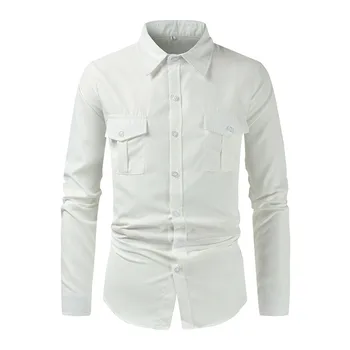 Летни Мъжки Ризи 2023, Ежедневни Риза с дълъг ръкав, Оборудвана Дизайн, Официални Модни Дишащи върховете Camisa Masculina