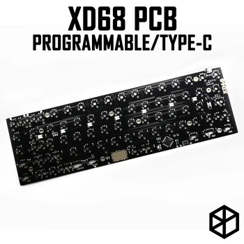 Печатна платка Xiudi xd68 65% Продължителност Механична клавиатура с подкрепата на TKG-TOOLS Underglow RGB ПХБ програмиран Множество оформления kle