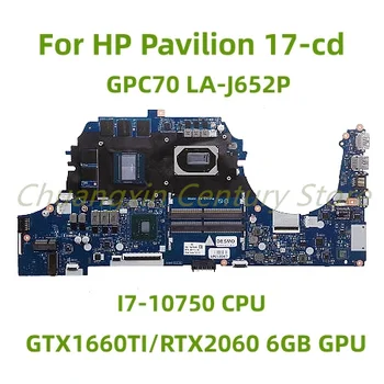 Подходящ за дънната платка на лаптоп HP Pavilion 17-cd GPC70 LA-J652P с процесор I7-10750 GTX1660TI/RTX2060 6 GB GPU 100% Тестван напълно