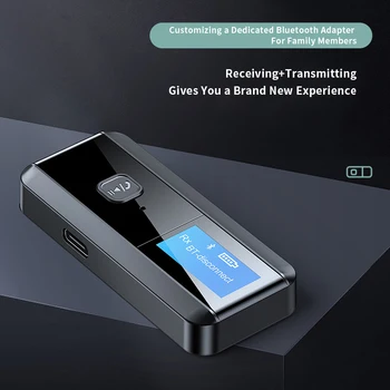 Безжичен предавател-приемник, Bluetooth 5,0 3,5 мм Жак за автомобилната музика, аудио Aux, приемник за слушалки, високоговорител, Bluetooth приемник