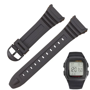 Каишка за часовник Casio 3239 W-96H-1A 2A 9A специален силиконов ремък аксесоари, електронни часовници гривна Водоустойчив черен гривна