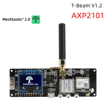 LILYGO® TTGO Meshtastic T-Beam V1.2 Такса за разработка на ESP32 Suzan 433 Mhz 868 Mhz 915 Mhz 923 Mhz WiFi МОЖНО GPS OLED-дисплей AXP2101