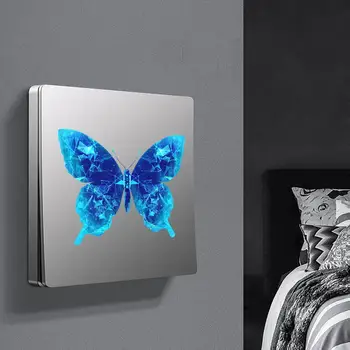 Здрава стикер на стената във формата на пеперуда, стенен декор, ярки светещи стикери за стена под формата на пеперуда, Изискана украса за дома страни на прозорците